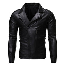 Load image into Gallery viewer, 2020 Men's Leather Jacket zipper design High Quality Leather Brown Men Jacket Faux Leather Men Jacket And Coat jaqueta de couro