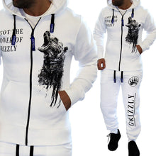 Load image into Gallery viewer, ZOGGA Brand Mens Jogger Sets Casual 2 Piece Set Tops with Pants Sweat Suit Print Black White Men Outfits Fashion Tracksuit man
