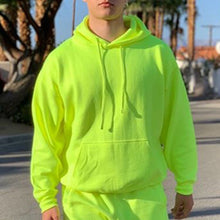 Load image into Gallery viewer, Neon Green Style Men's Fashion Tracksuit Solid 2 Pieces Long Sleeve Hoody+Loose Swearpants Casual Sportsuit Men 2019 Newest OMSJ
