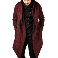 Load image into Gallery viewer, Steampunk Men Gothic Male Hooded Irregular Red Black Trench Vintage Mens Outerwear Cloak Fashion trench coat men X9105
